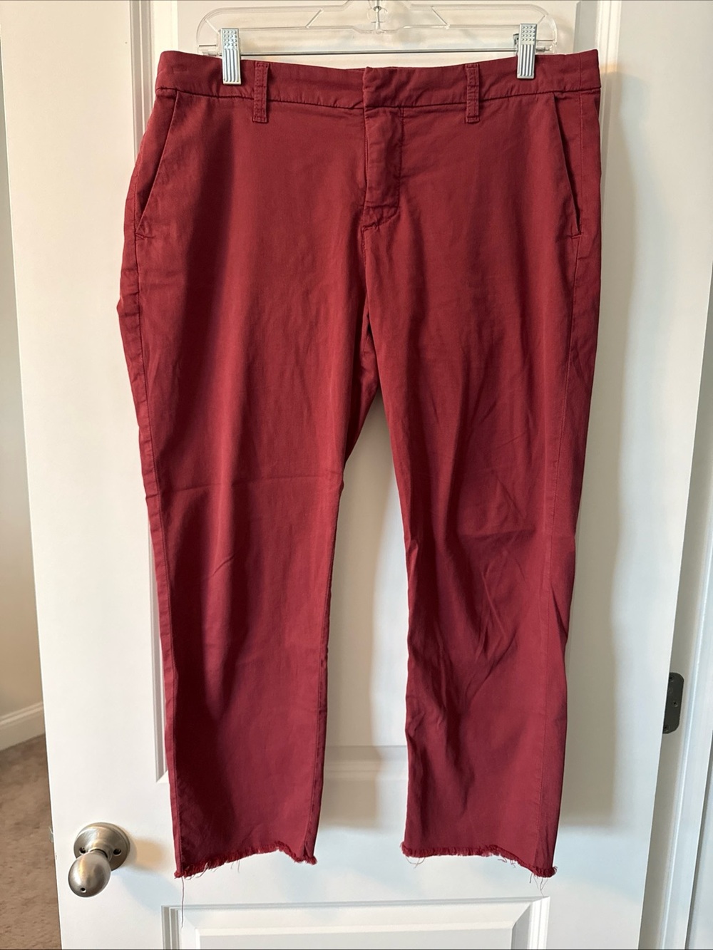 Frank & Eileen Wicklow Chino Pants Womens 12 Crop Ankle Twill Nantucket Red